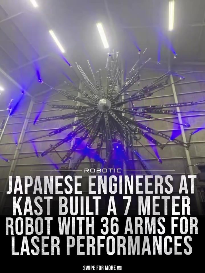 7-Meter Robot with 36 Arms Dazzles with Laser Displays