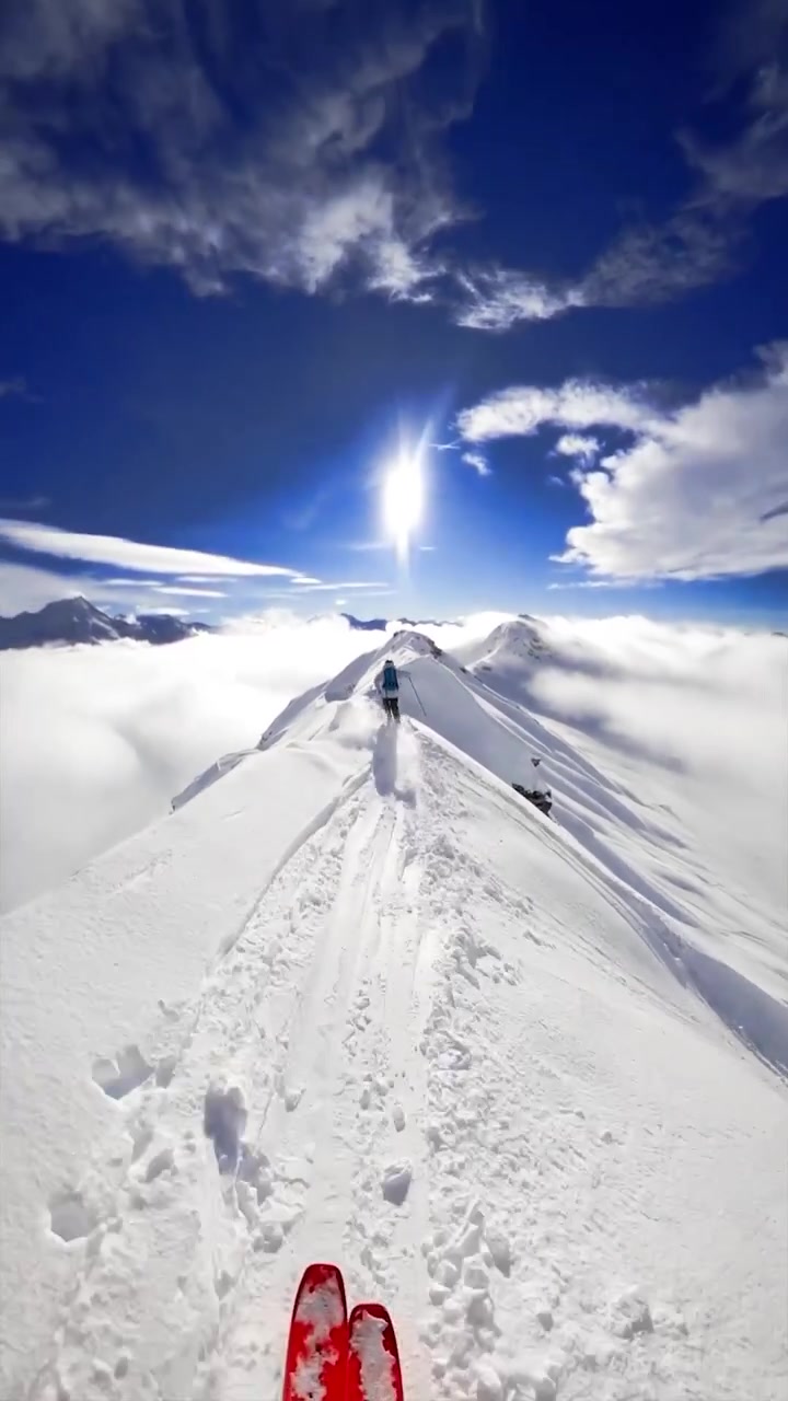Skiing Mountain Ridge with Atomic Skis
