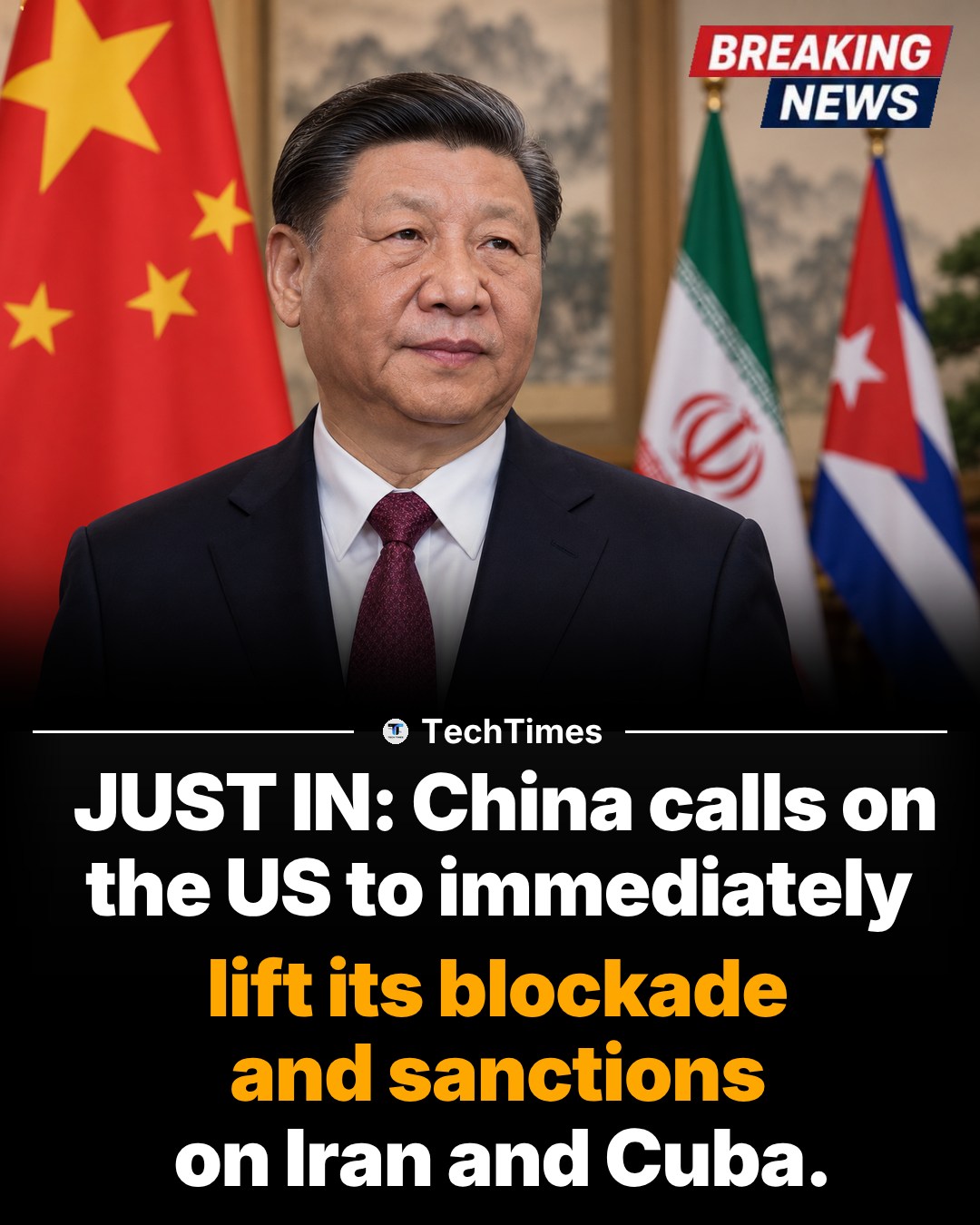 China Urges US to Lift Iran, Cuba Sanctions