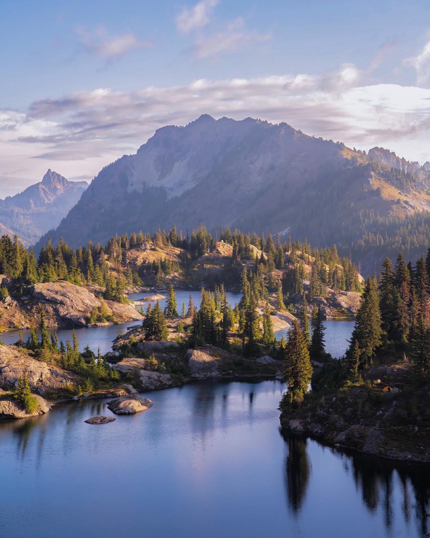 Mountain Lake Landscape: Golden Sunrise or Sunset