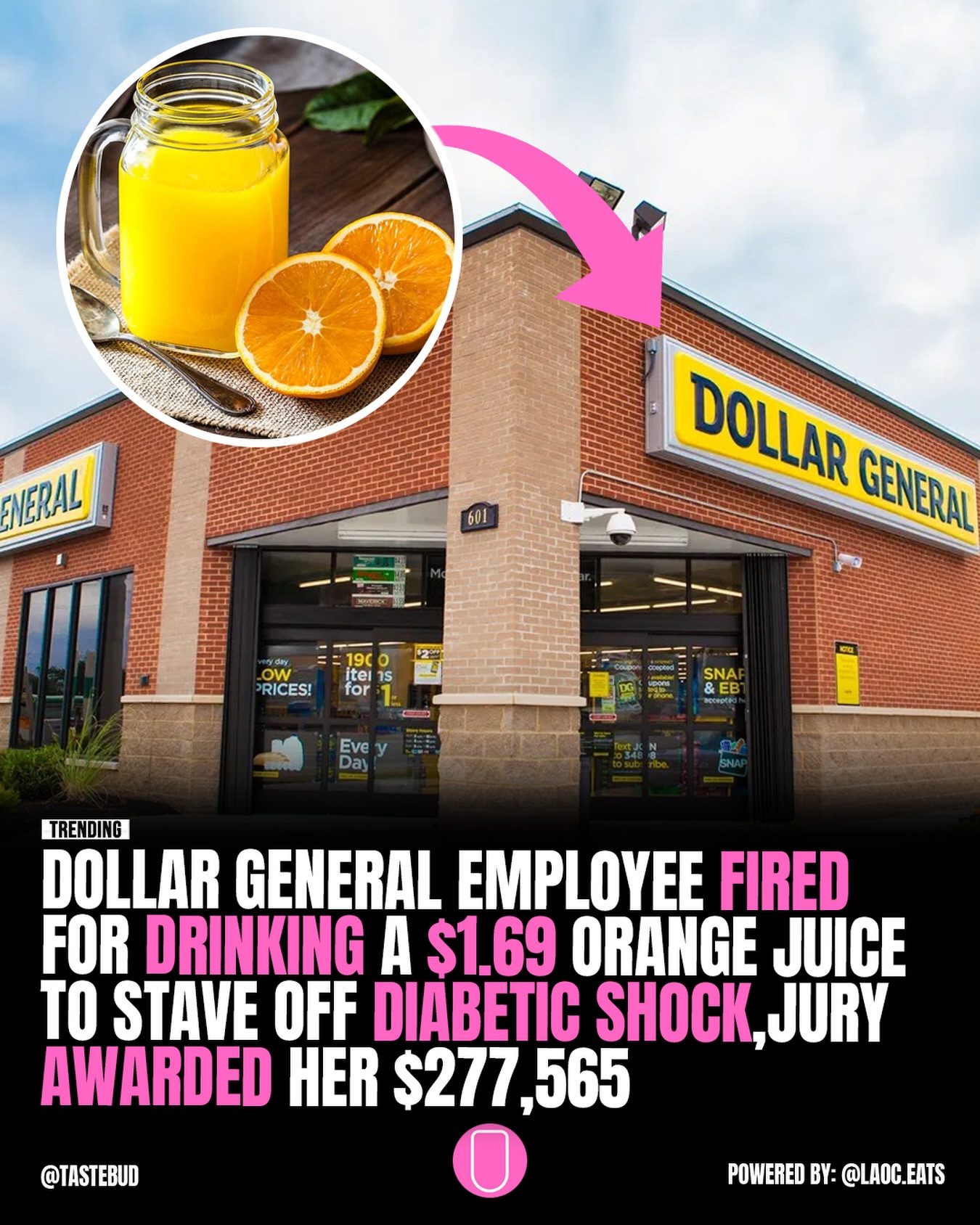 Dollar General Fired Employee for Drinking Juice During Emergency