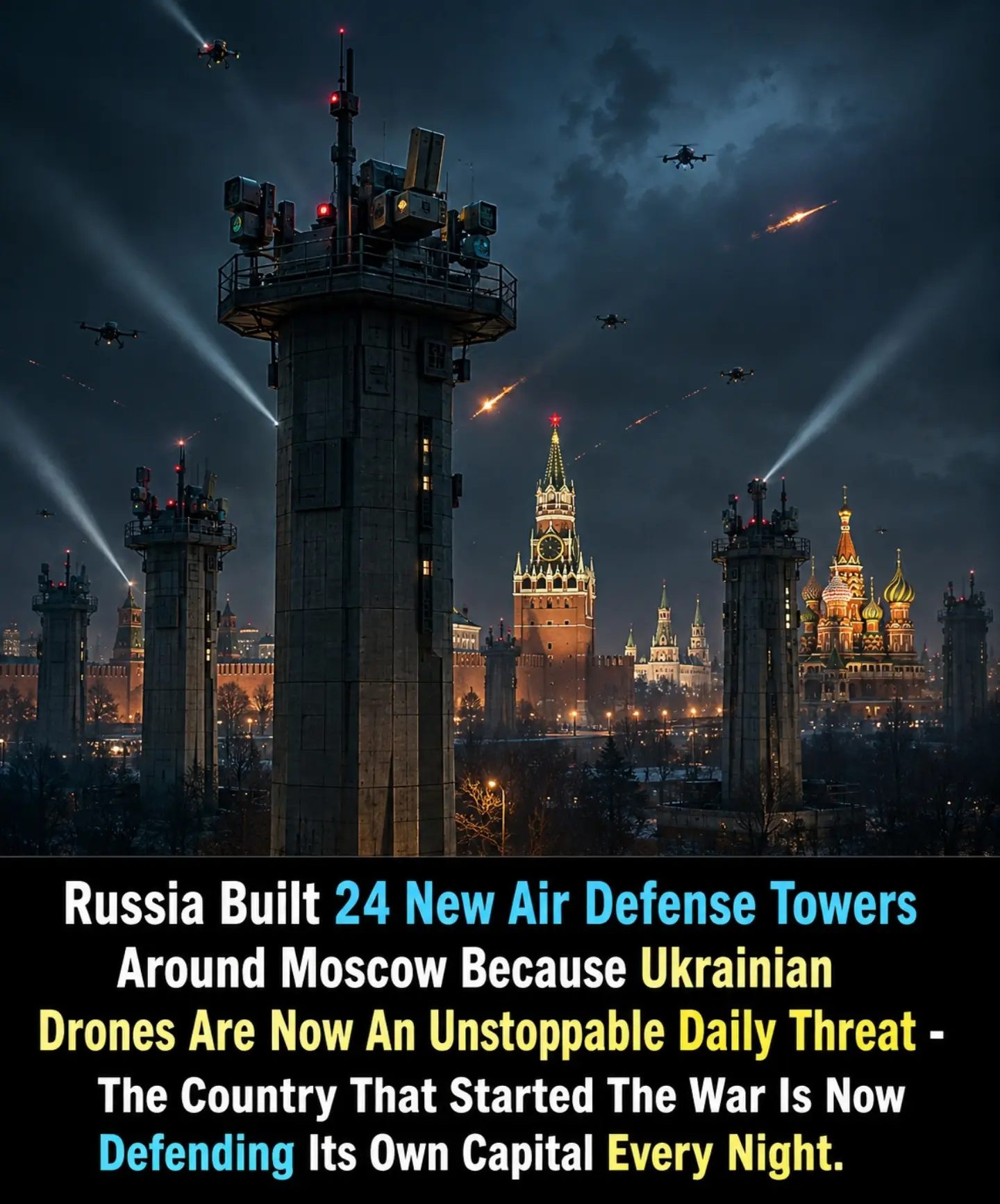 Russia Builds 24 New Air Defense Towers Around Moscow