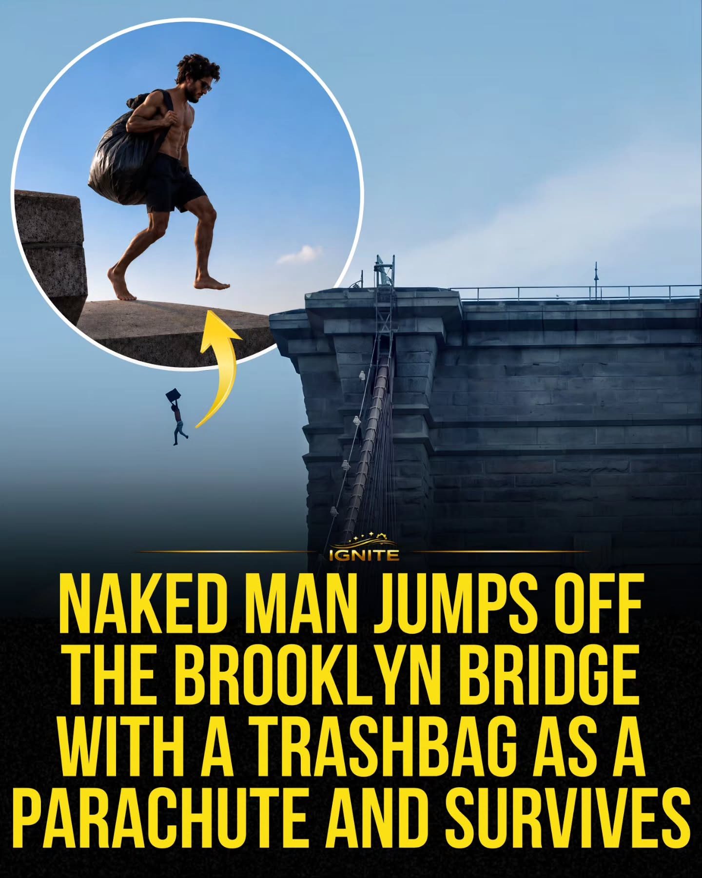 Man's Unbelievable Survival: Jumping Off Brooklyn Bridge With Trashbag Parachute