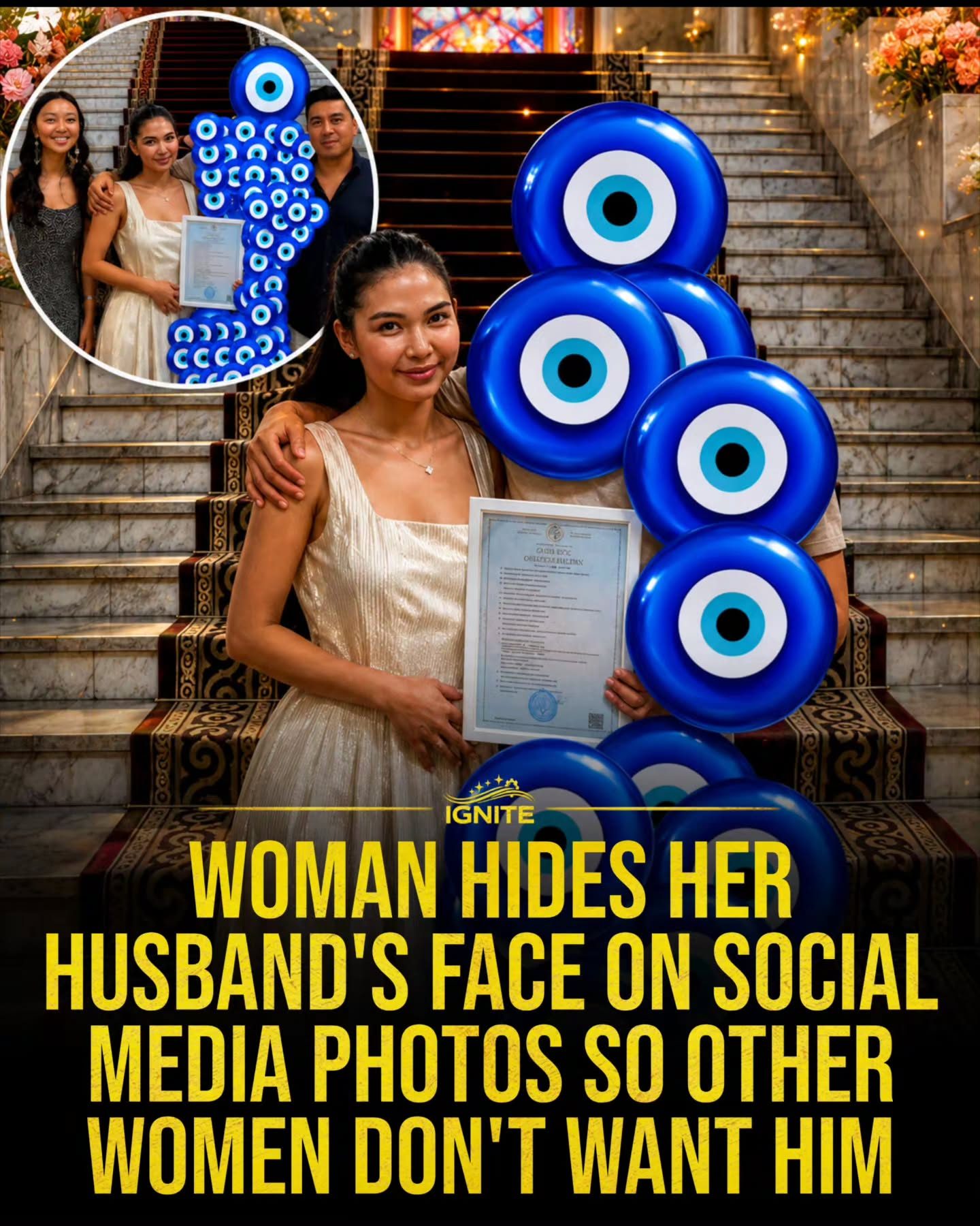 Clever Social Media Trend: Couple Hides Husband's Face