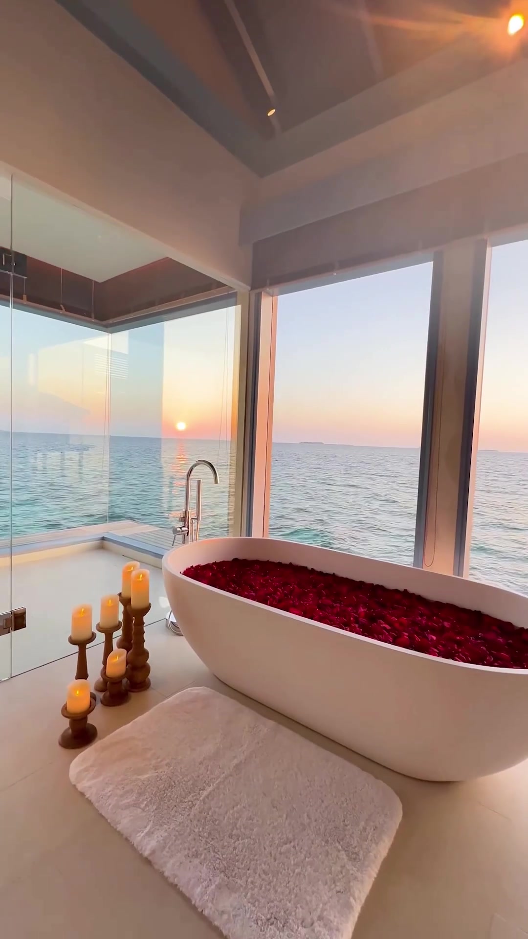 Luxury Bathroom Relaxation with Ocean View