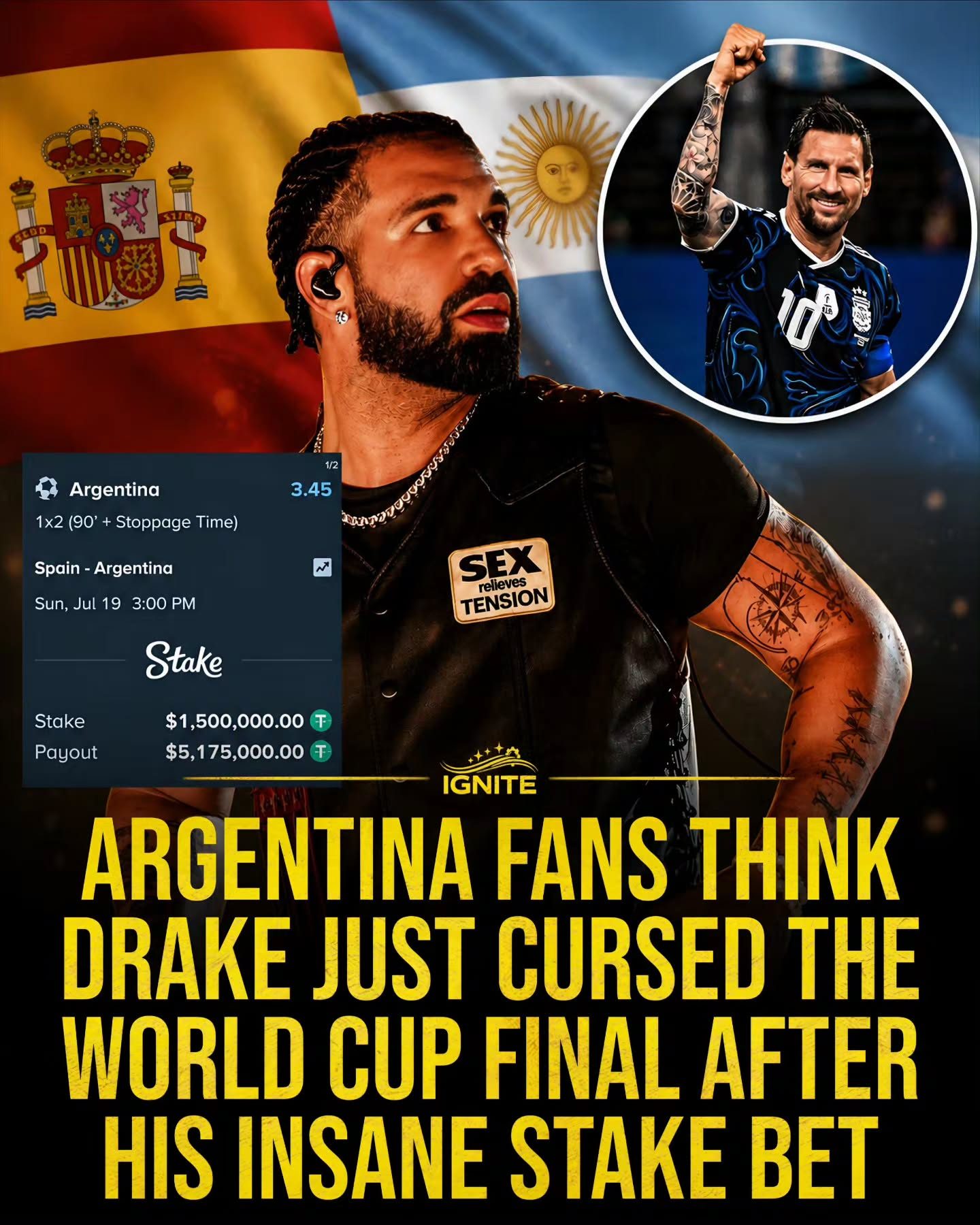 Drake's $1.5M Bet on Argentina vs. Spain: Impact on World Cup