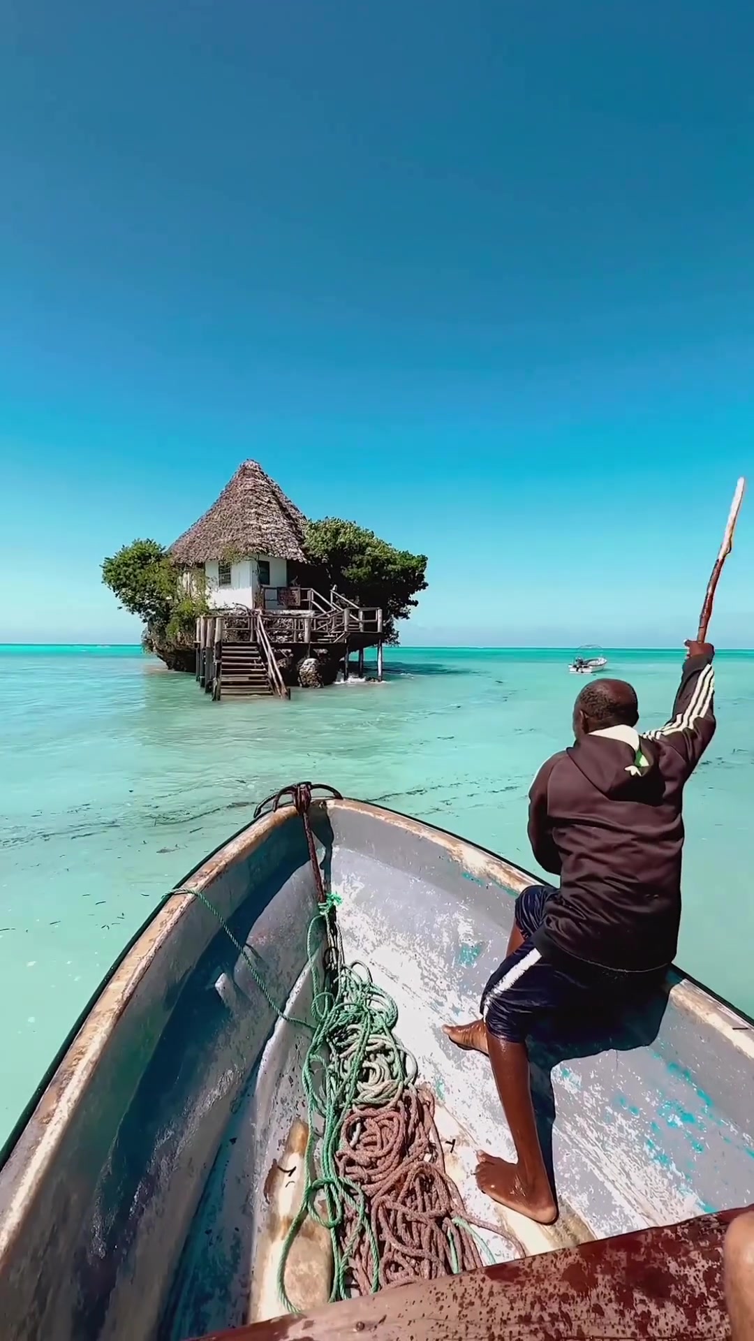 Boat Ride to The Rock Restaurant, Tanzania