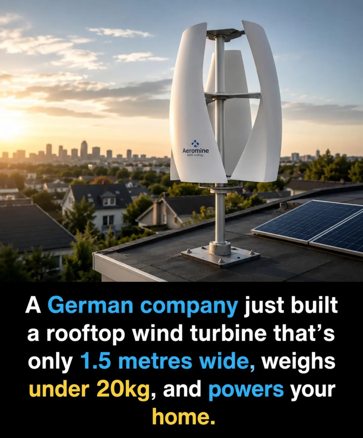 Aeromine's Compact Rooftop Wind Turbines for Homes