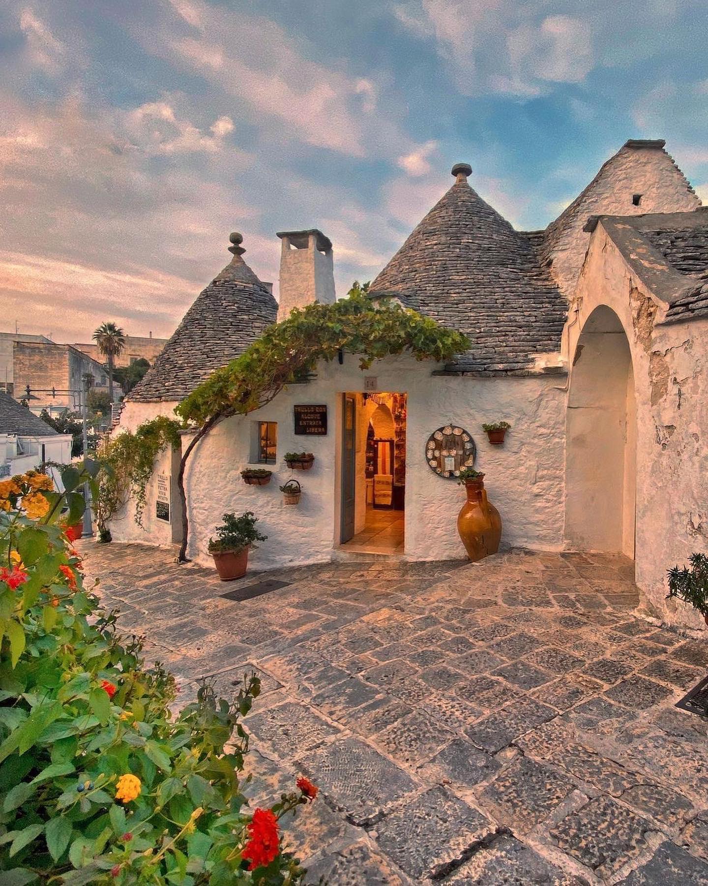 Alberobello's Charming Trulli Houses at Sunset