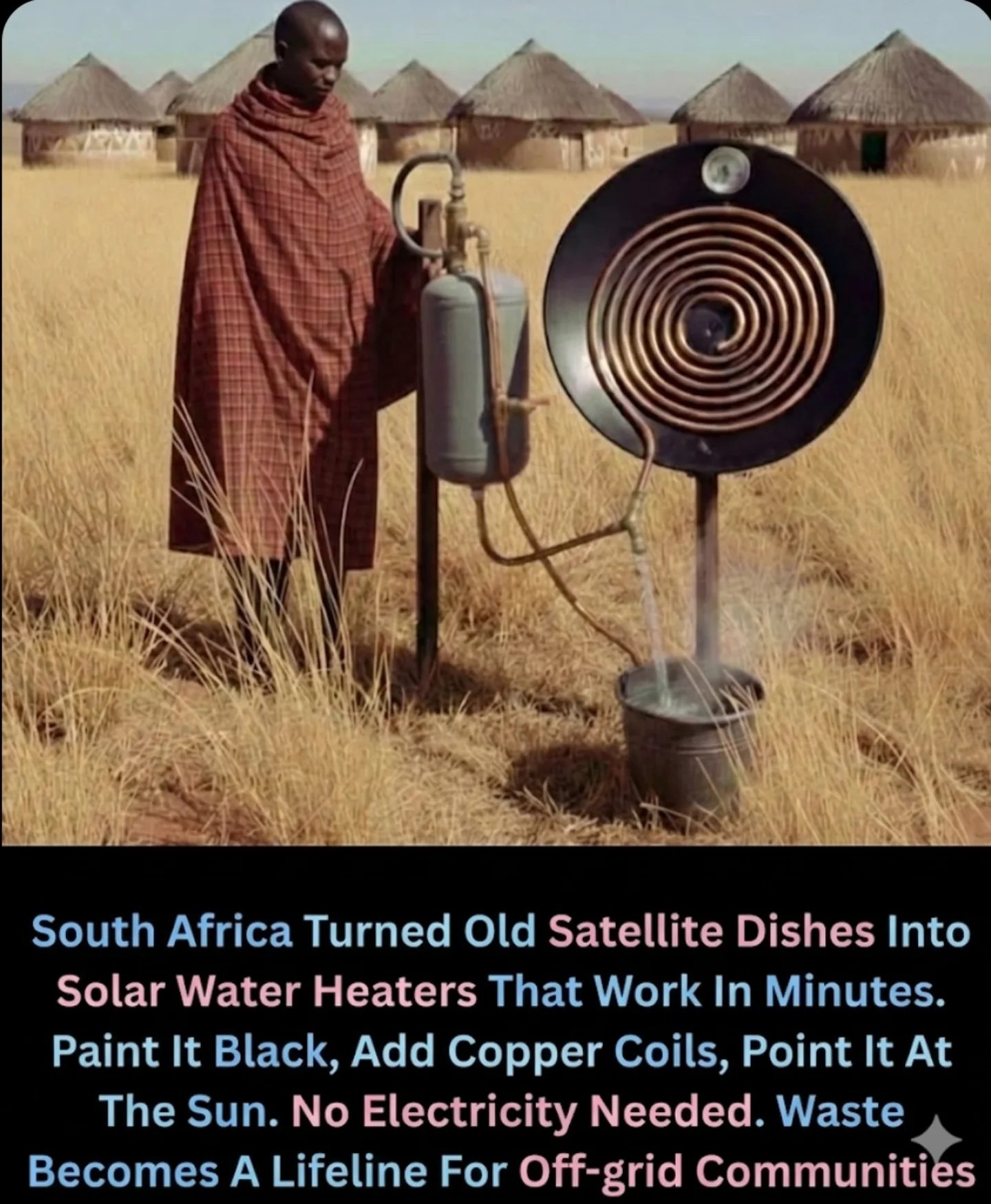 How South Africa Turns Old Satellite Dishes into Efficient Solar Water Heaters
