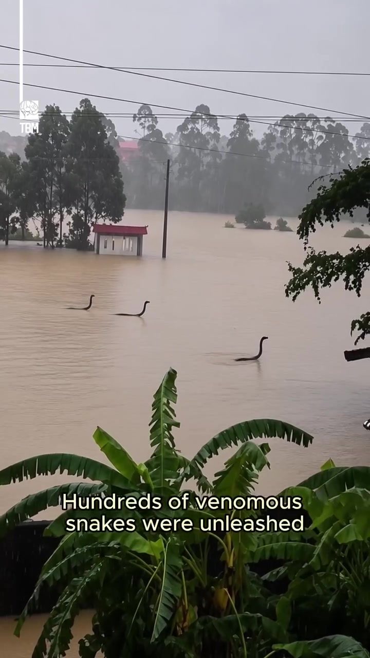Venomous Snakes Invade Flooded Streets in China After Typhoon
