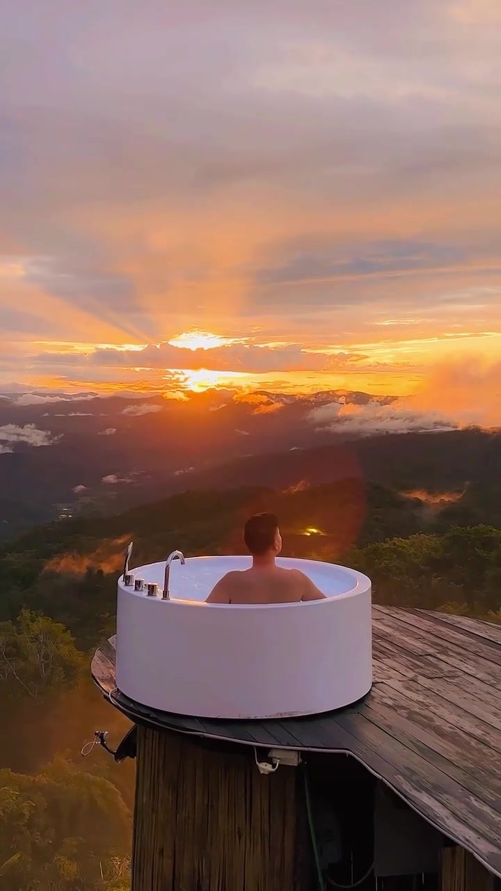 Indulge in a Rooftop Sunset Soak with a Hot Tub