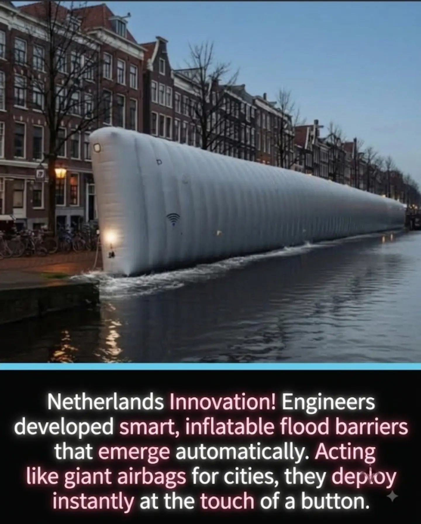 Netherlands' Inflatable Barriers: Instant Flood Protection