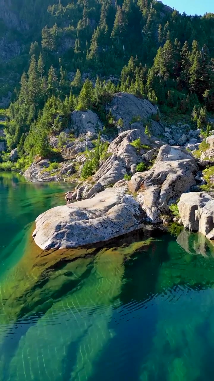 Mountain Lake Aerial View: Scenic Beauty