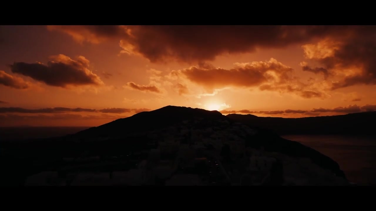 Greek Islands Sunset and Food Display