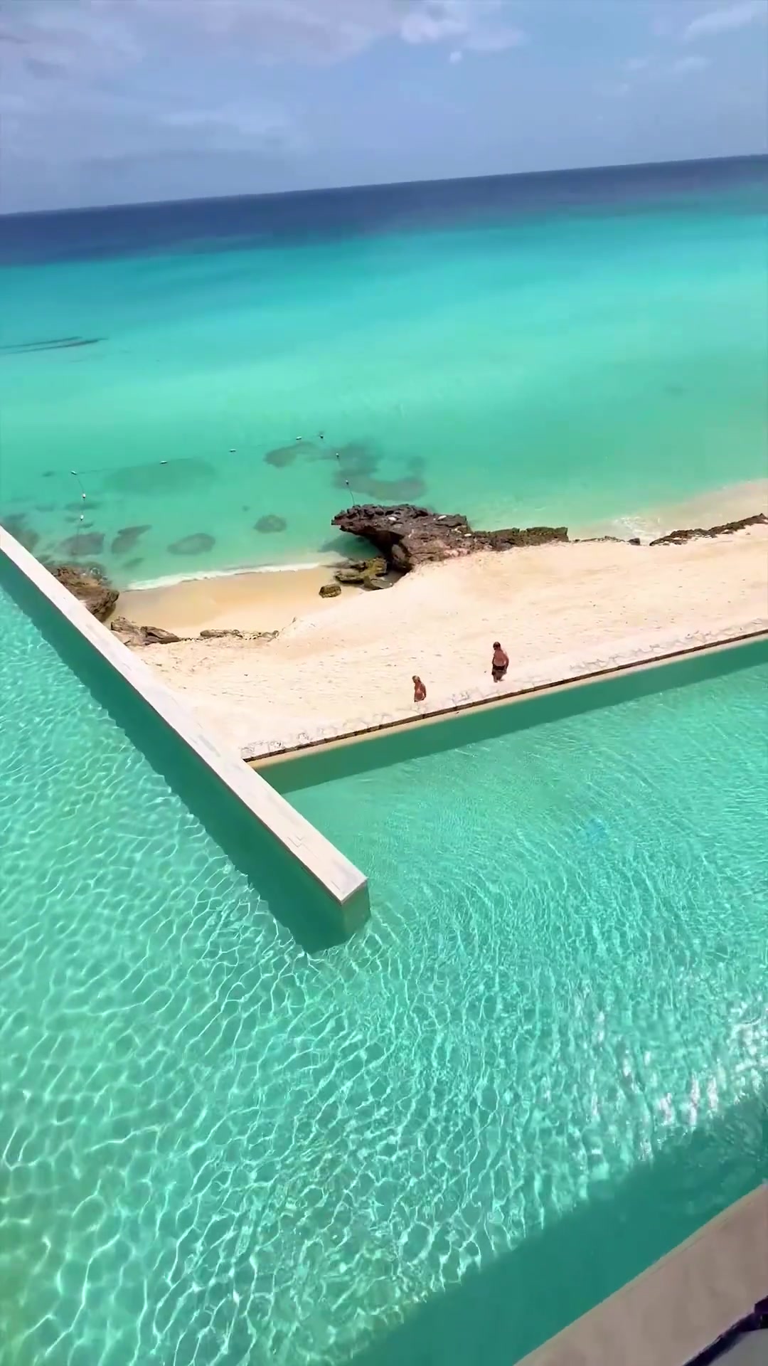 Playa del Carmen Resort Pool Extending to Ocean