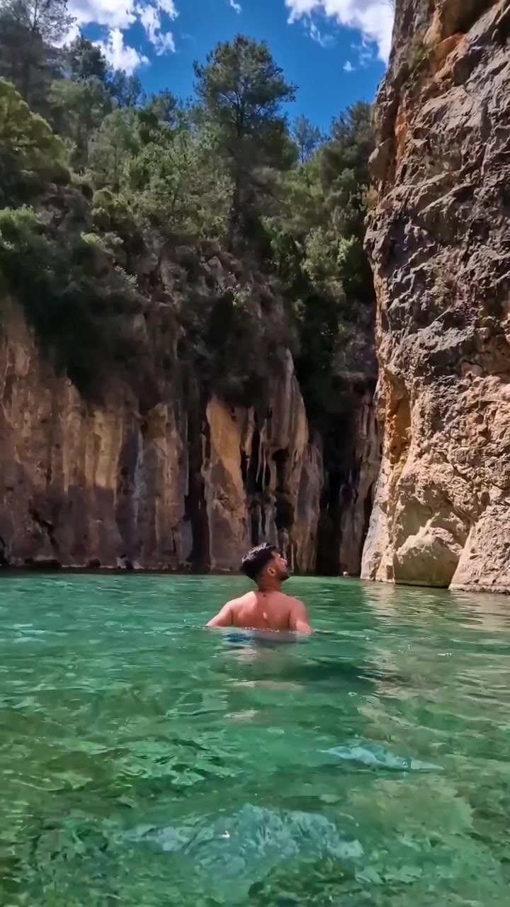 Swimming in Fuente de los Baños Canyon