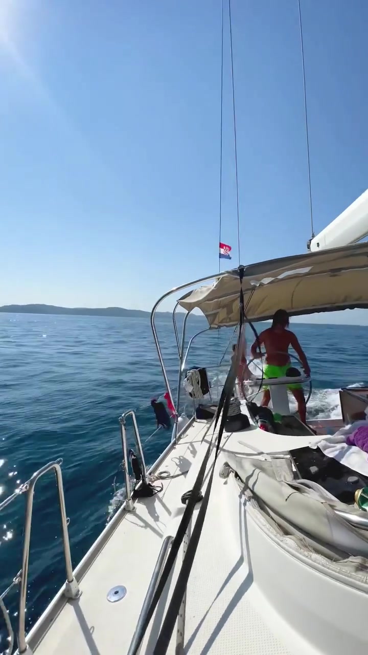 Sailboat Ocean Jump in Croatia