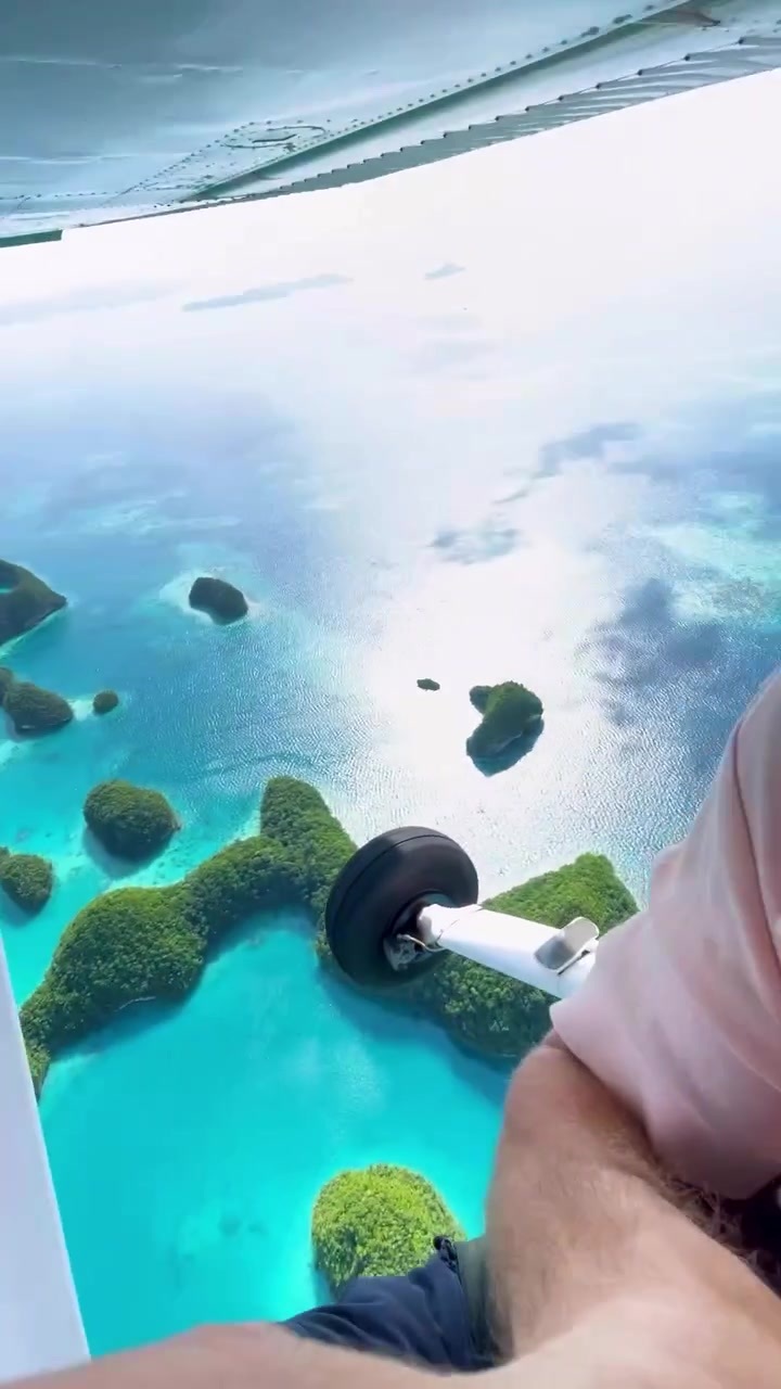 Aerial View: Flying Over Tropical Islands