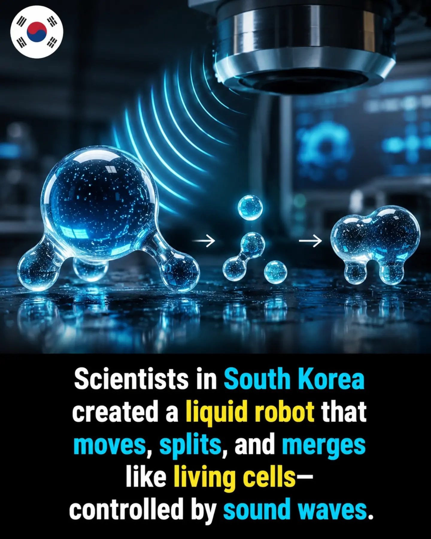 **South Korean Scientists Create Liquid Robot Controlled by Sound Waves**