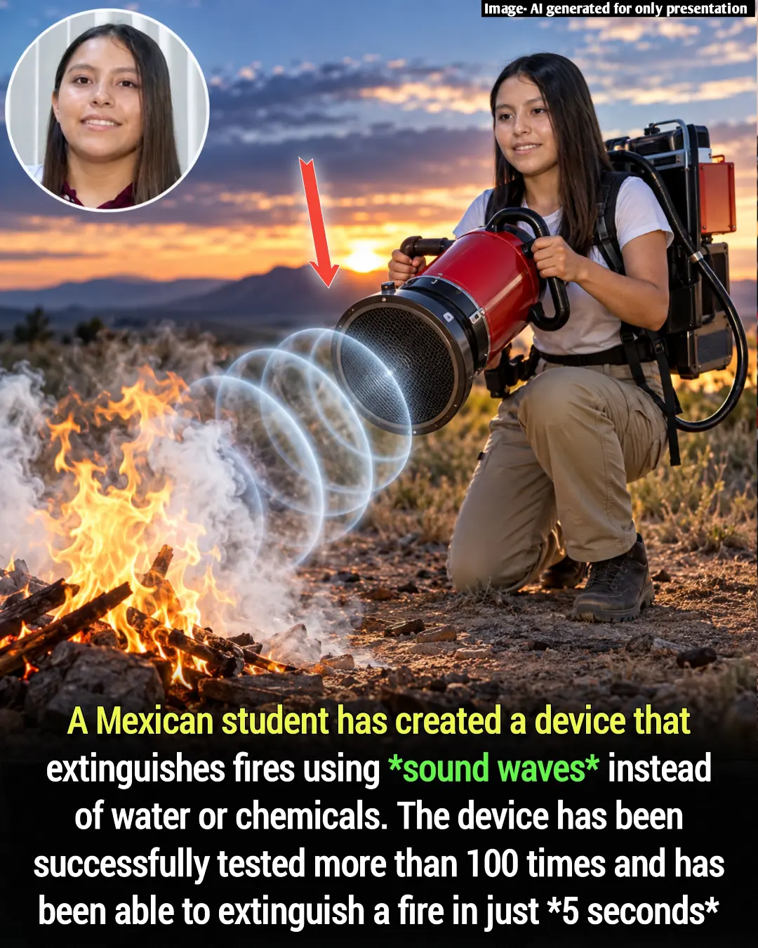 Mexican Student's Sound Wave Fire Extinguisher