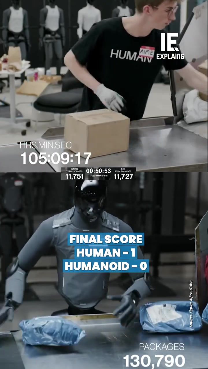 Human Intern Outperforms Humanoid Robot in 10-Hour Sorting Challenge