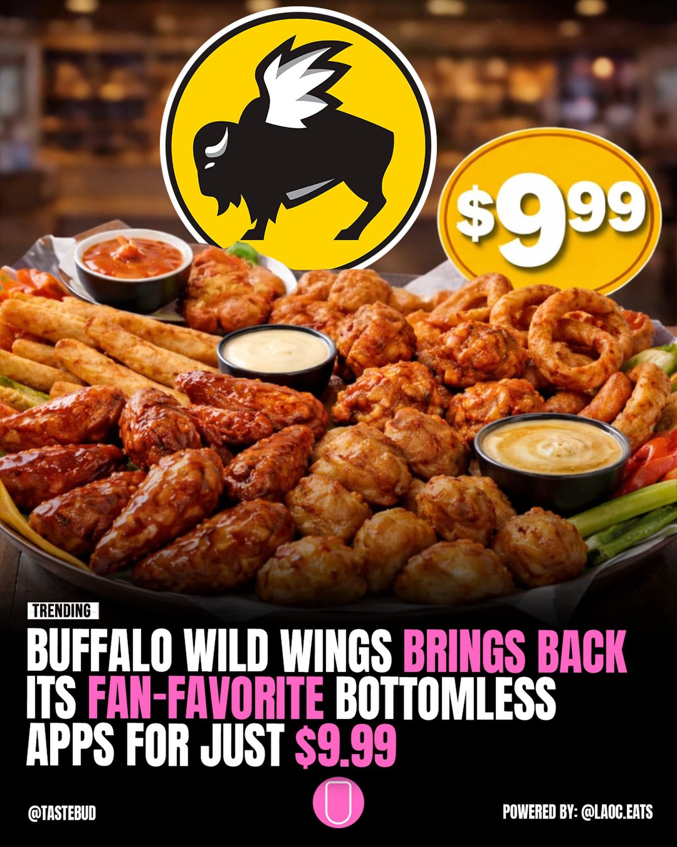 Buffalo Wild Wings: Bottomless Apps Return for $9.99 Starting April 7