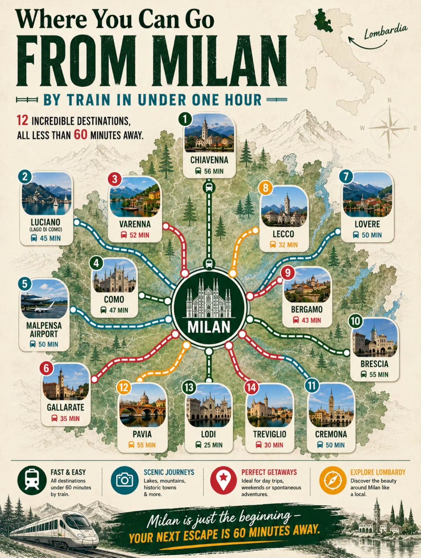 Easy Lombardy Escapes: Top 12 Day Trips from Milan