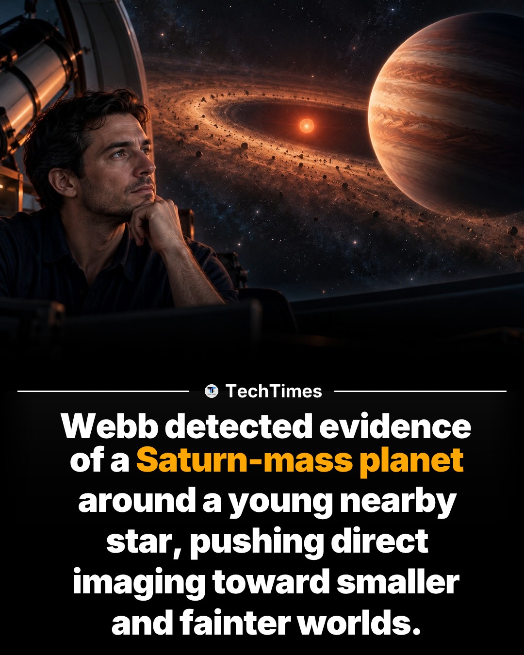 Webb Telescope Detects Saturn-Mass Planet