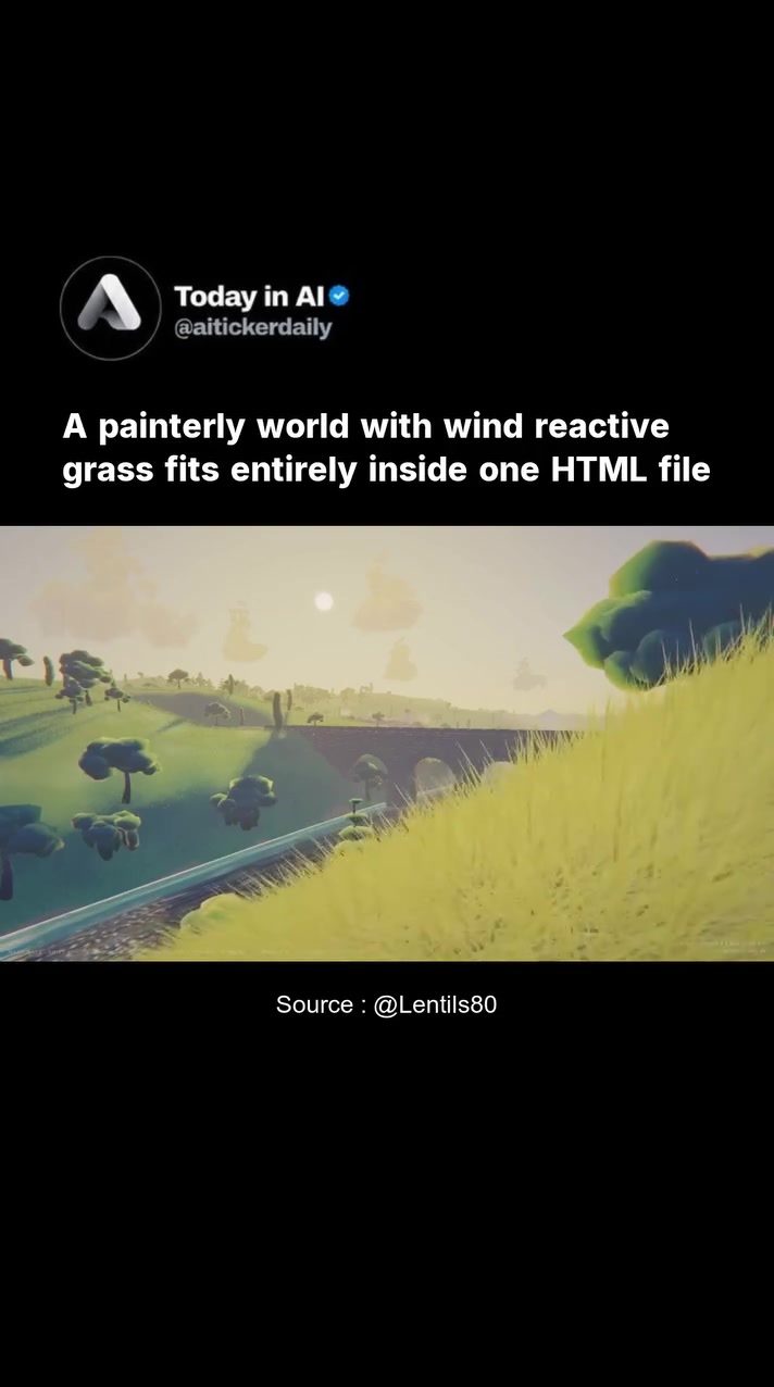 AI-Generated 3D Landscape Fits in a Single HTML File