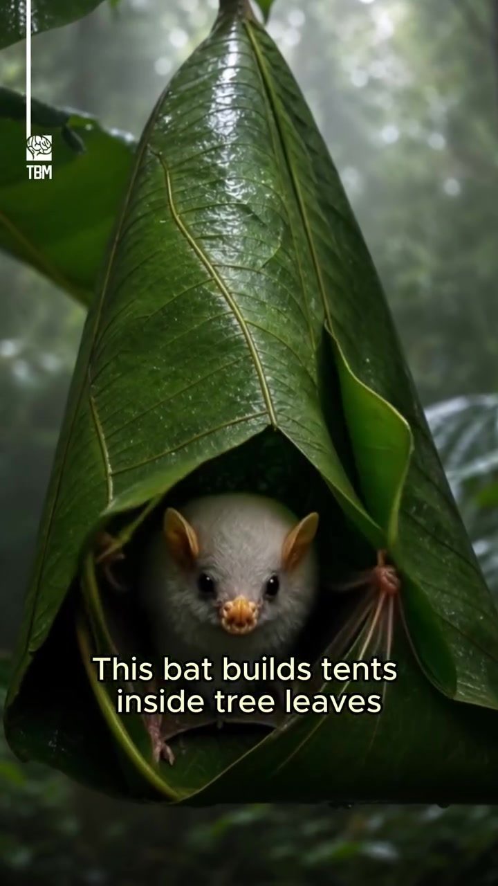 Honduran White Bats Craft Leaf Tents for Shelter