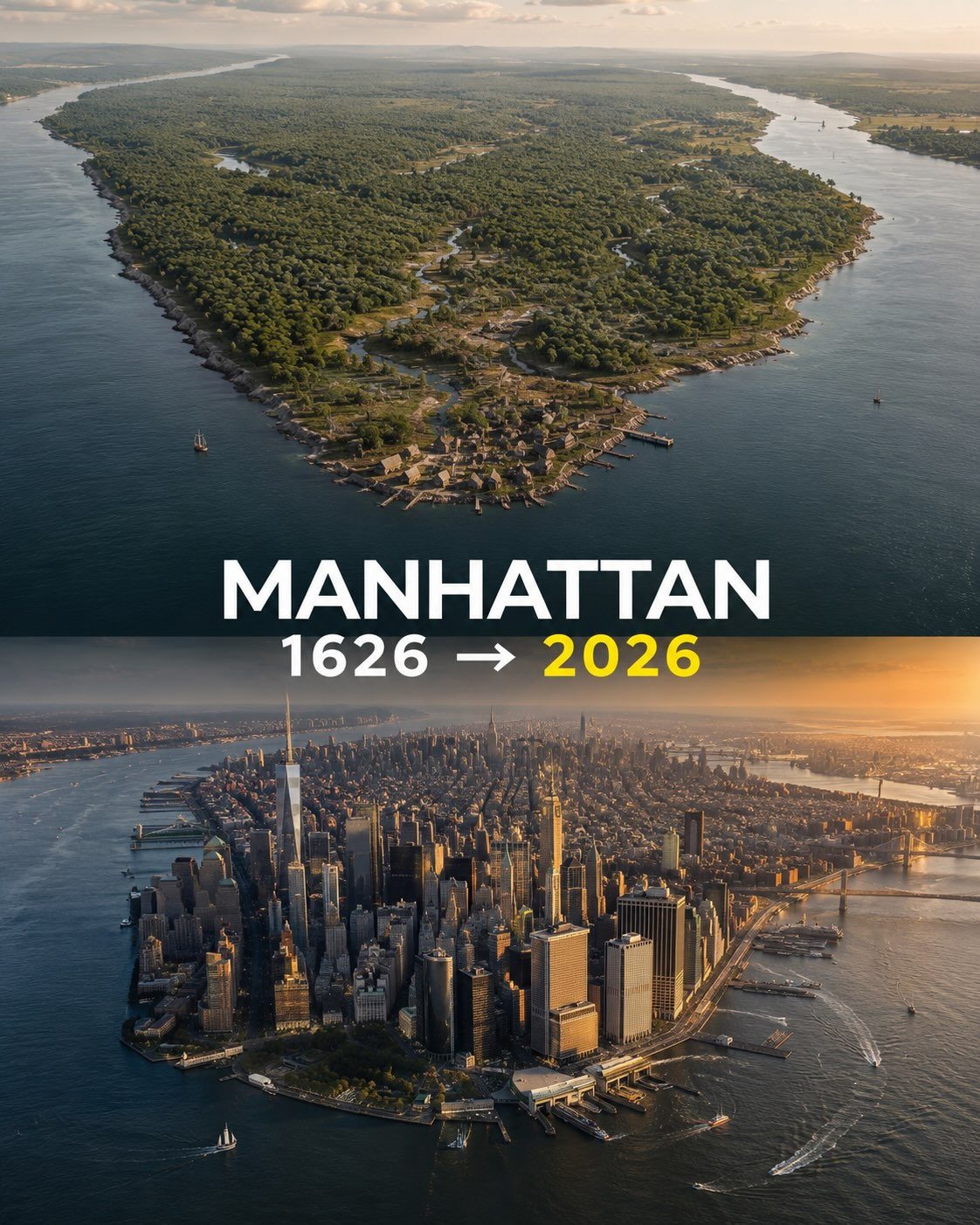 Manhattan Island's Evolution: 1626 to 2026
