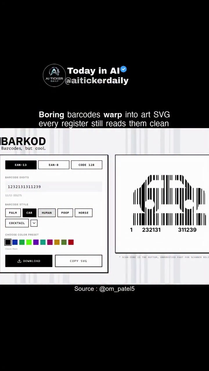 BARKOD: Transform Plain Barcodes into Artistic, Scannable SVGs