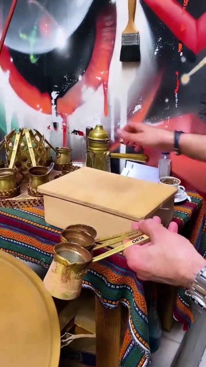 Turkish Coffee Preparation: Traditional Method with Copper Cezve