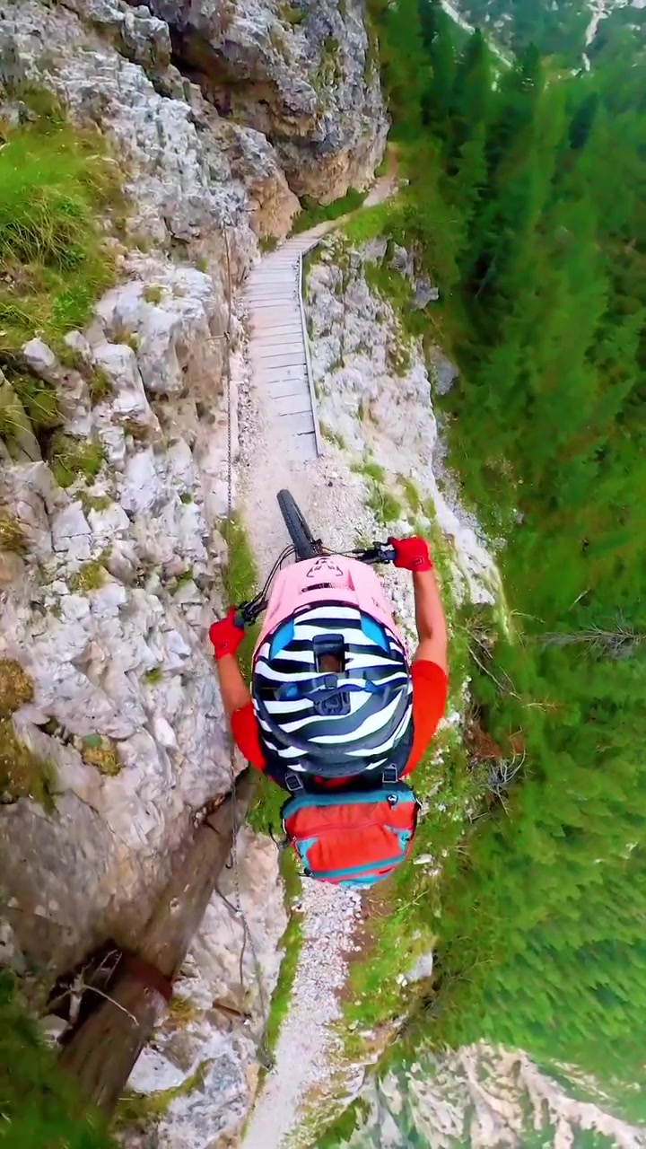 Mountain Biking Dolomites Narrow Trail