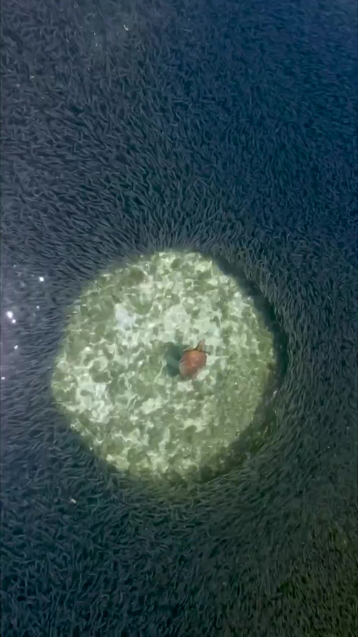 Sea Turtle Swimming in Clear Shallow Water
