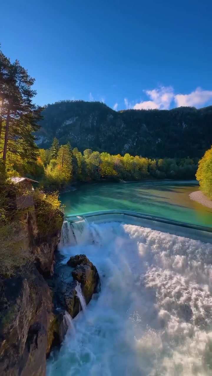 Allgäu Waterfall: Autumn Beauty in Bavarian Mountains