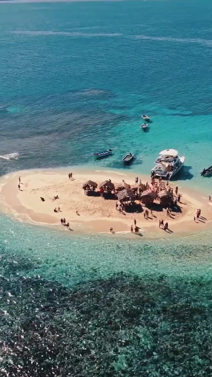 Tropical Island Paradise Aerial View