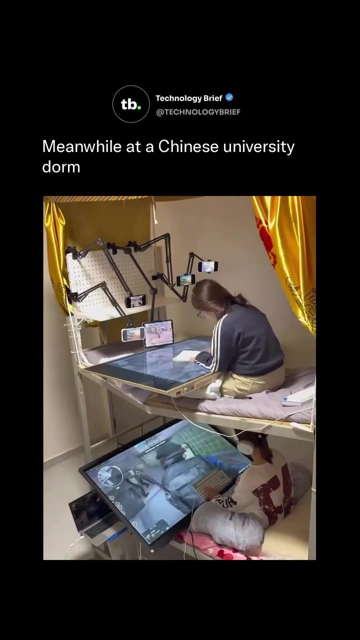 Innovative Gaming Setups in Chinese University Dorms