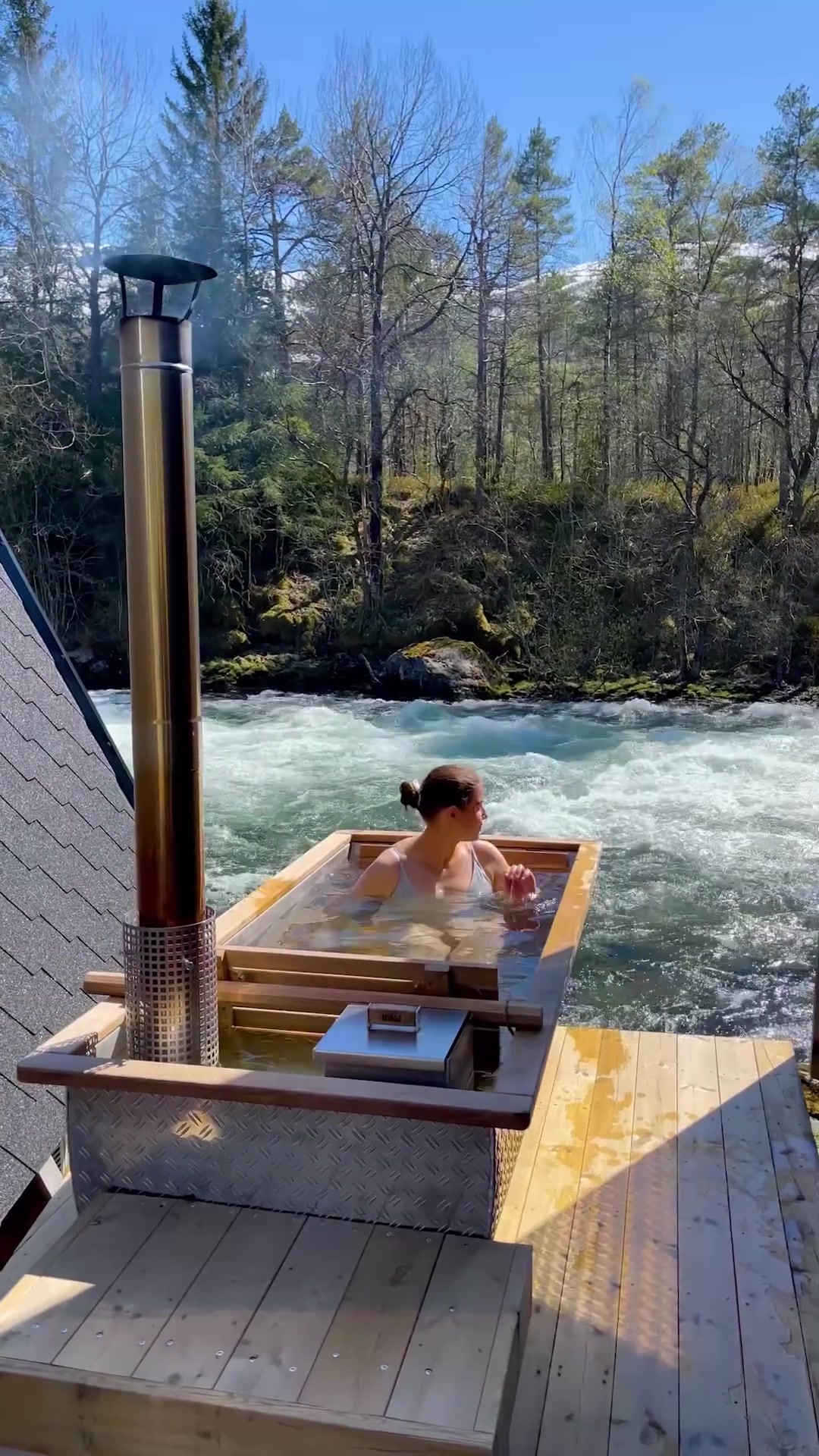 Wood-Fired Hot Tub Relaxation in Norway
