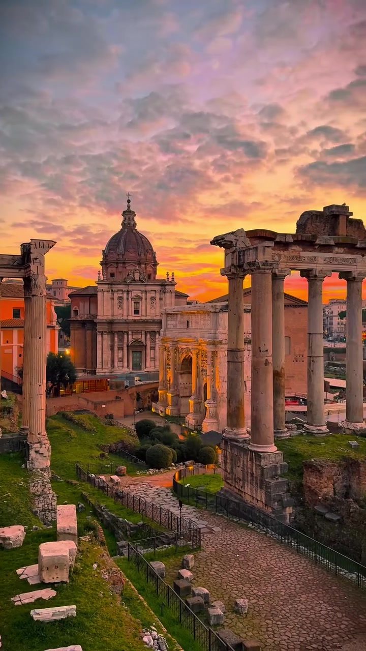 Roman Forum's Sunset Magic: Eternal Memories in Rome