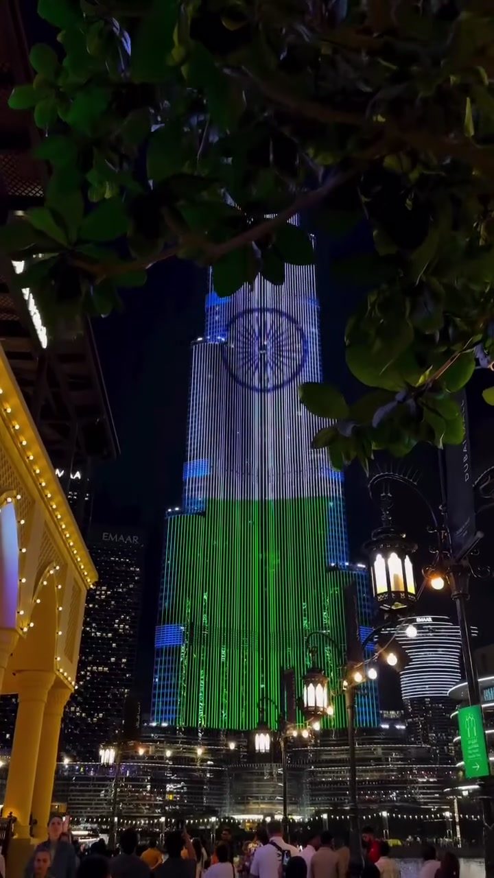 Burj Khalifa's Spectacular Light Show Honors India