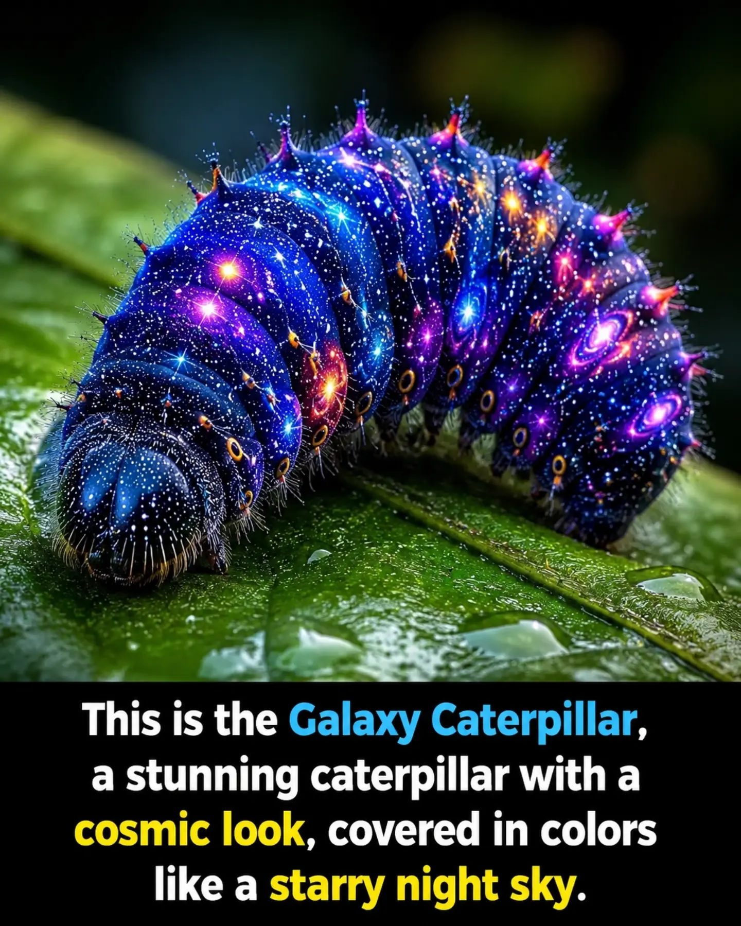 Mesmerizing Galaxy Caterpillar: Starry Patterns and Cosmic Vibes.