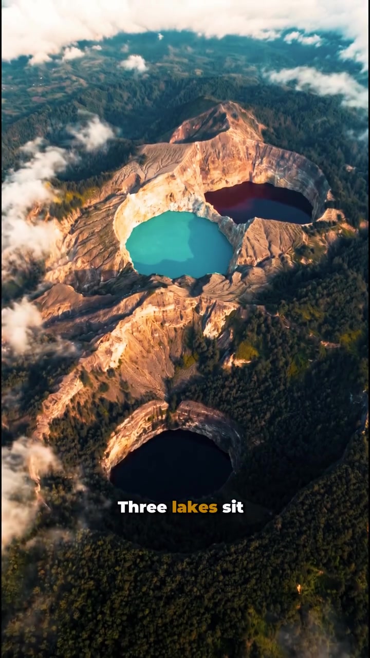 Mount Batur Crater Lakes Color Changes