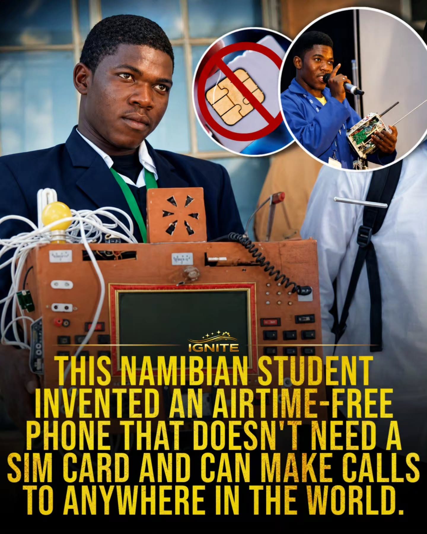 Namibian Student's Airtime-Free Phone Invention Inspires World