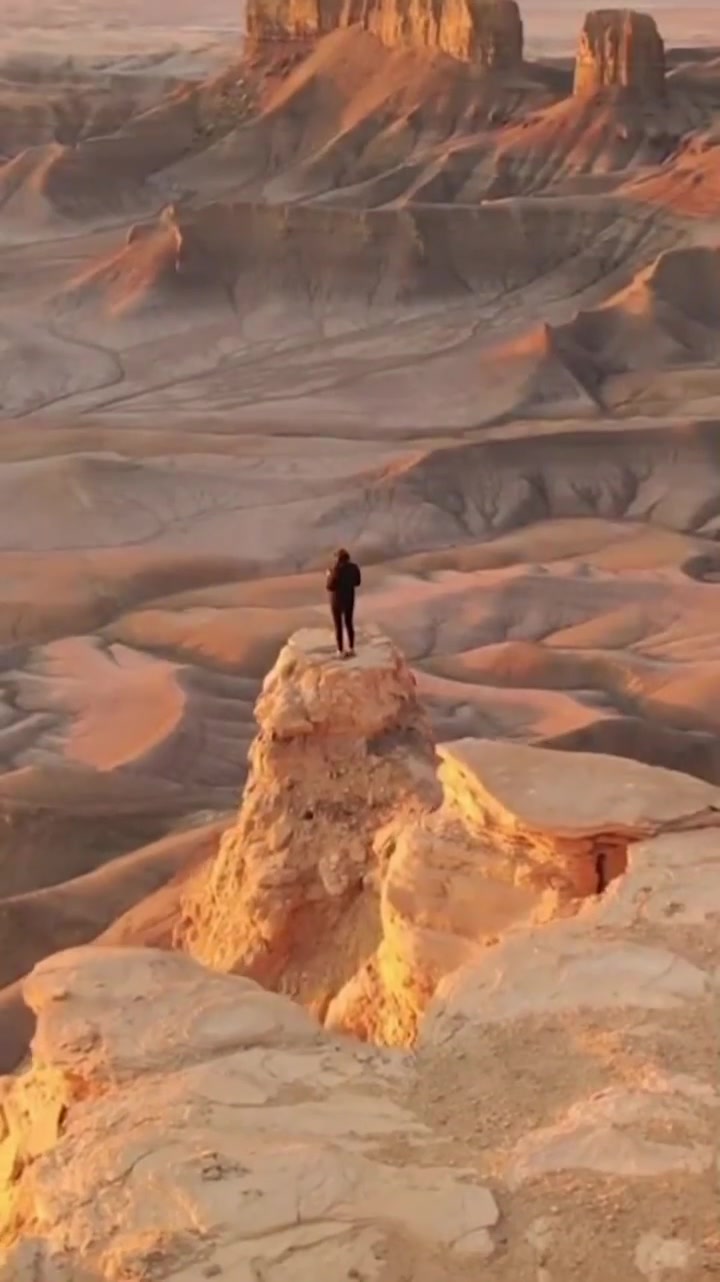 Desert Landscape with Person: Aerial View