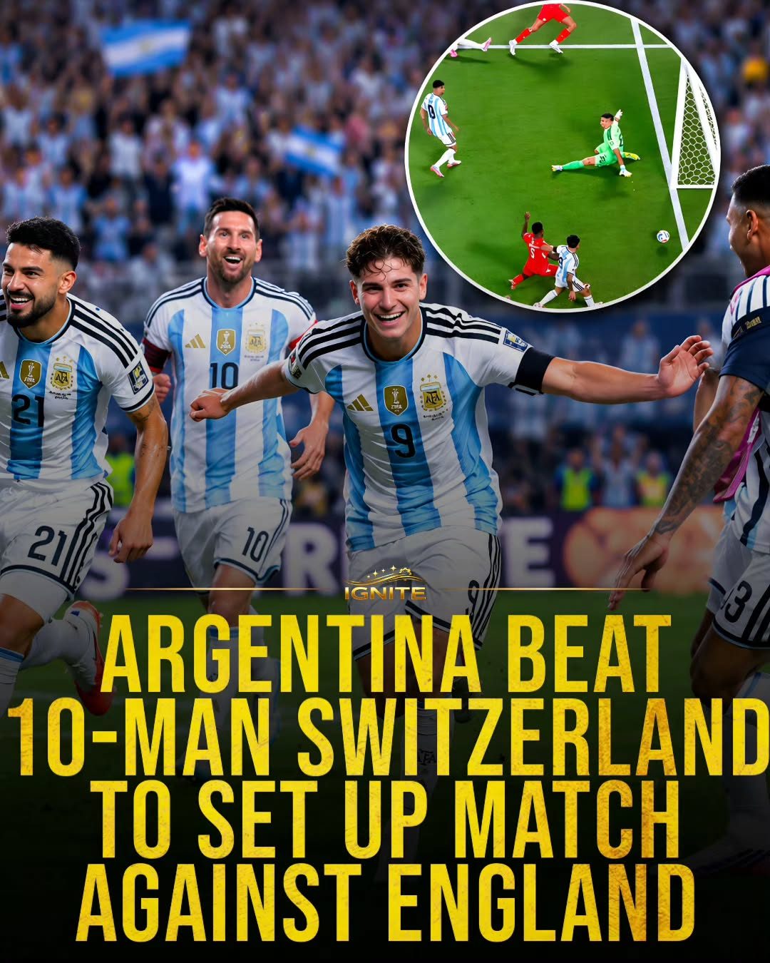 Argentina's Win Over Switzerland Sets Stage for England Clash