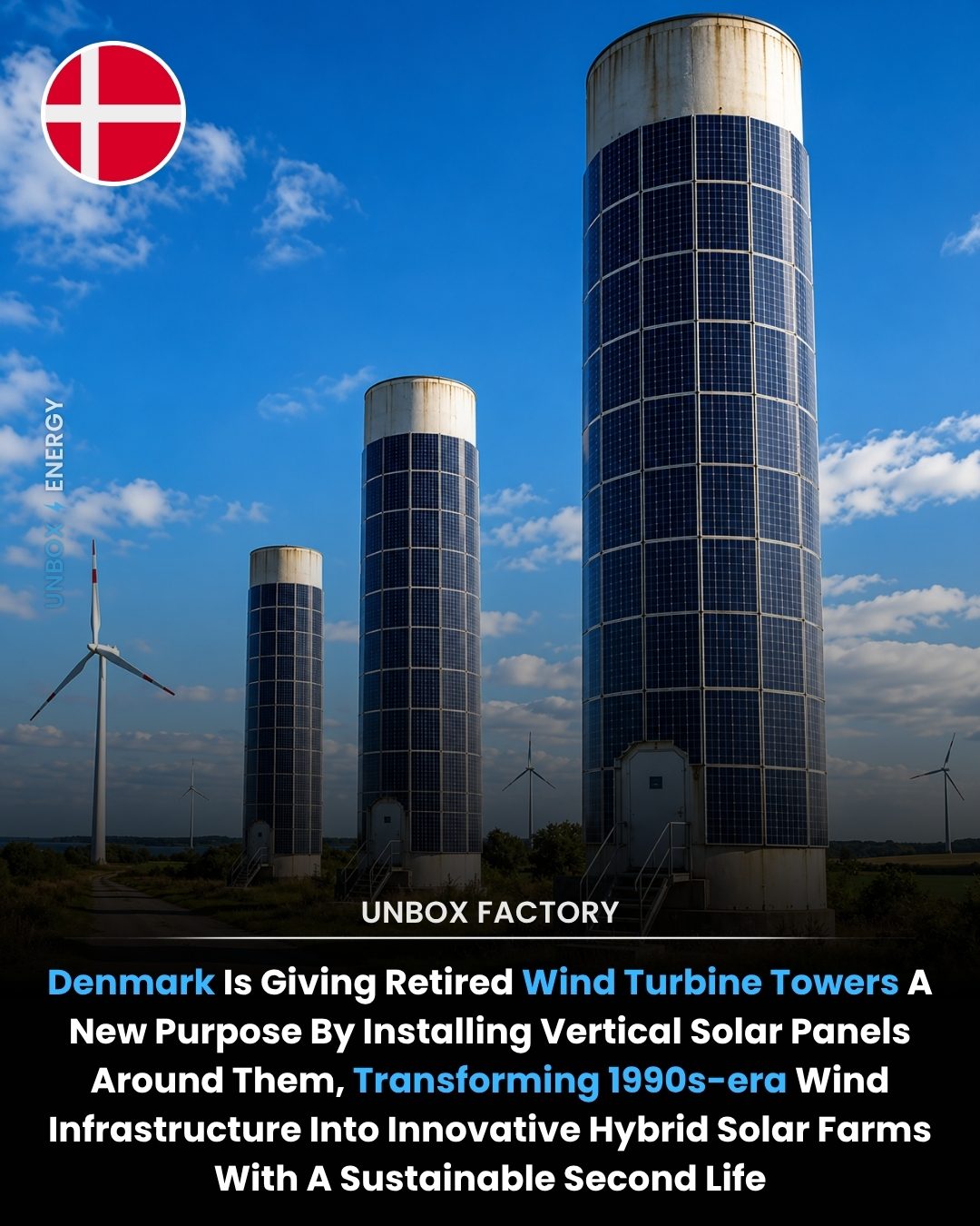 Denmark's Hybrid Solar Farms: Revitalizing Wind Turbine Towers