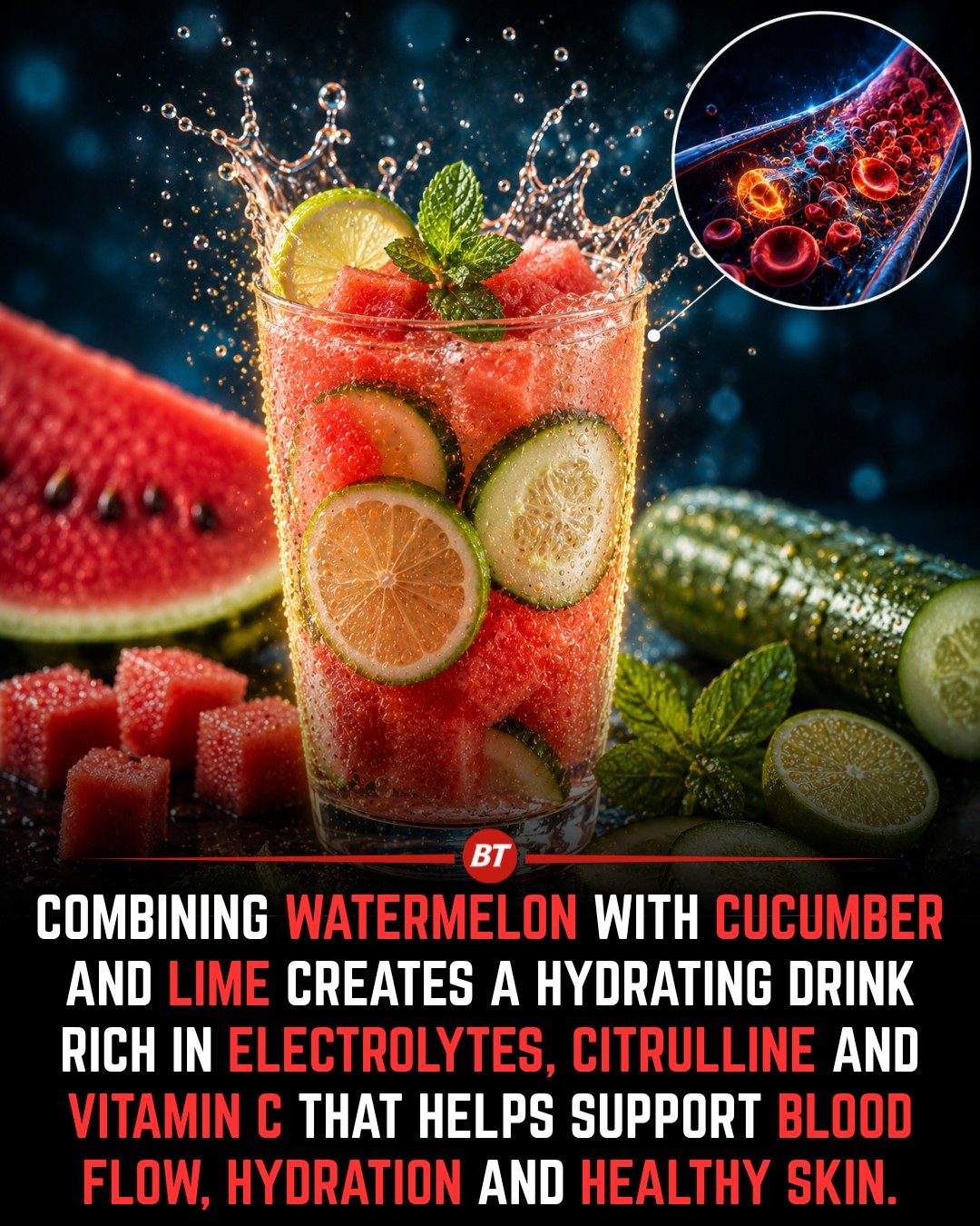Watermelon Cucumber Lime Drink: Hydration and Skin Benefits