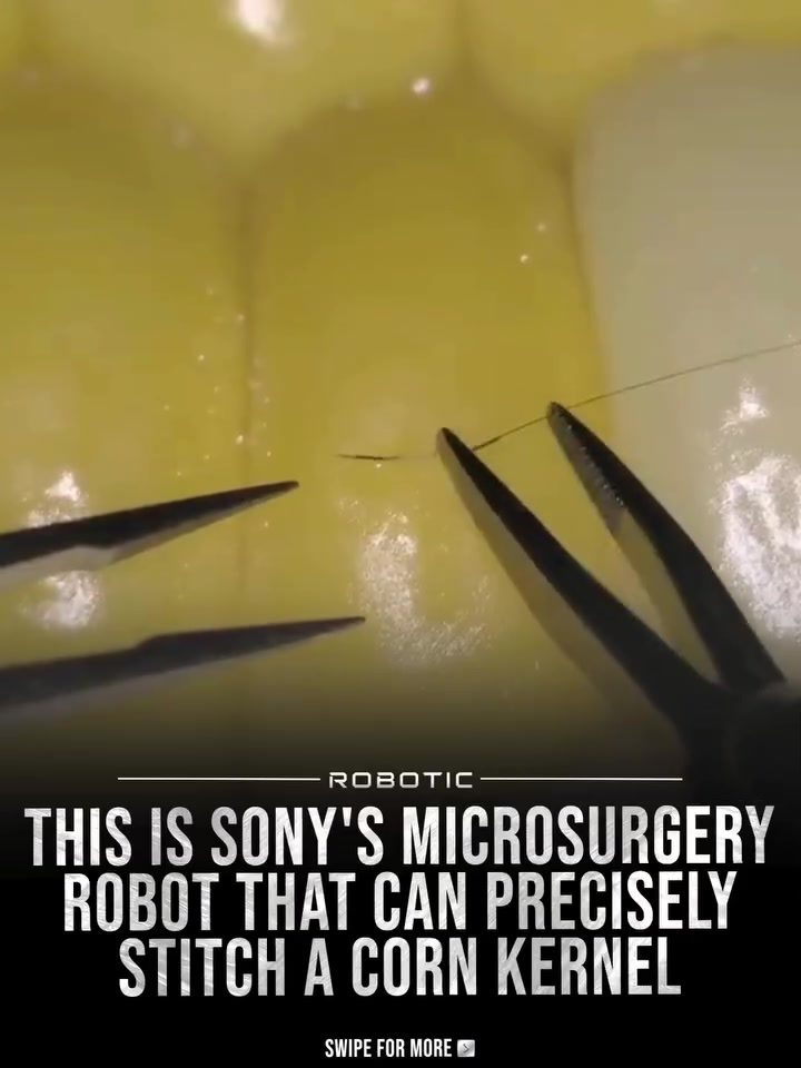 Sony's Microsurgery Robot Stitches Corn Kernel with Precision